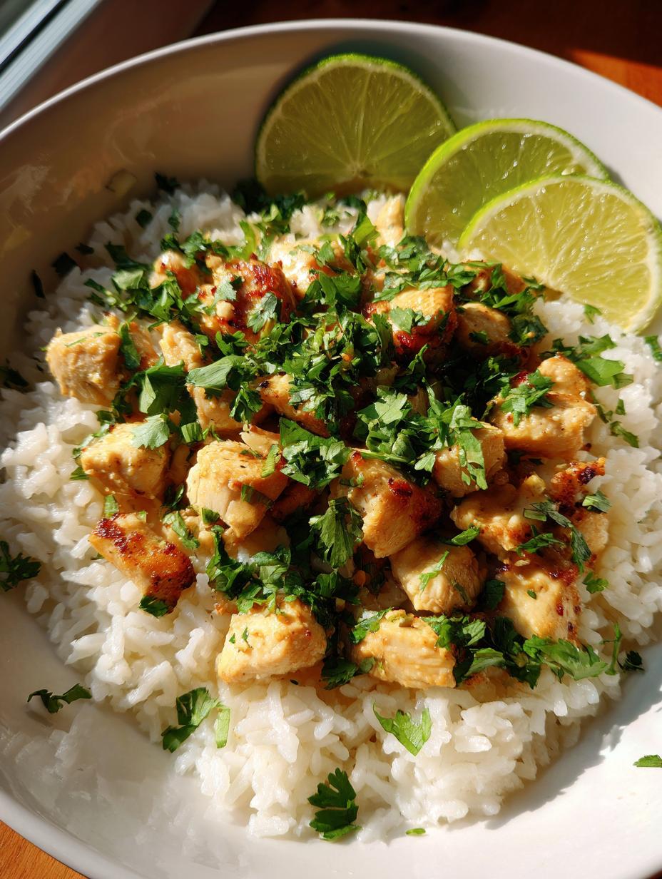 coconut chicken rice bowl