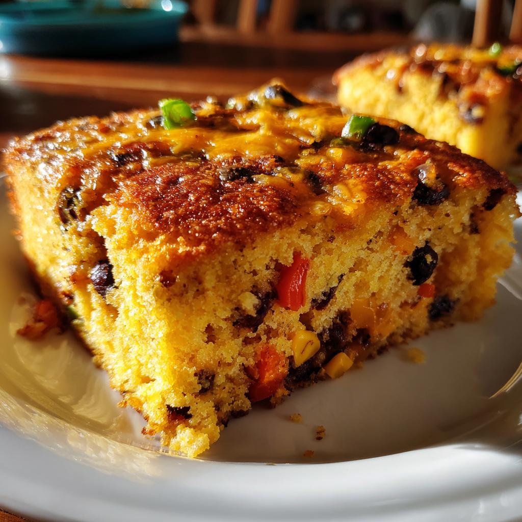 cowboy cornbread casserole with black beans - detail 1