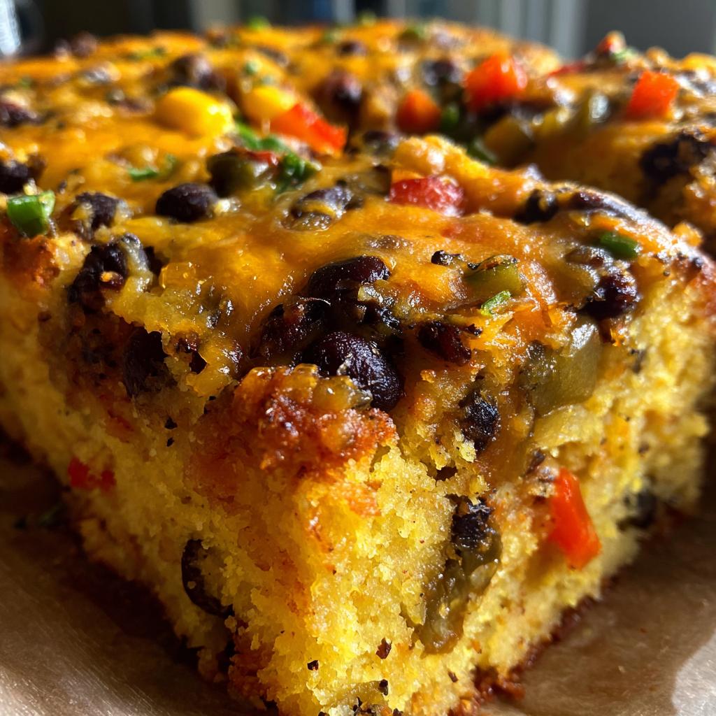 cowboy cornbread casserole with black beans