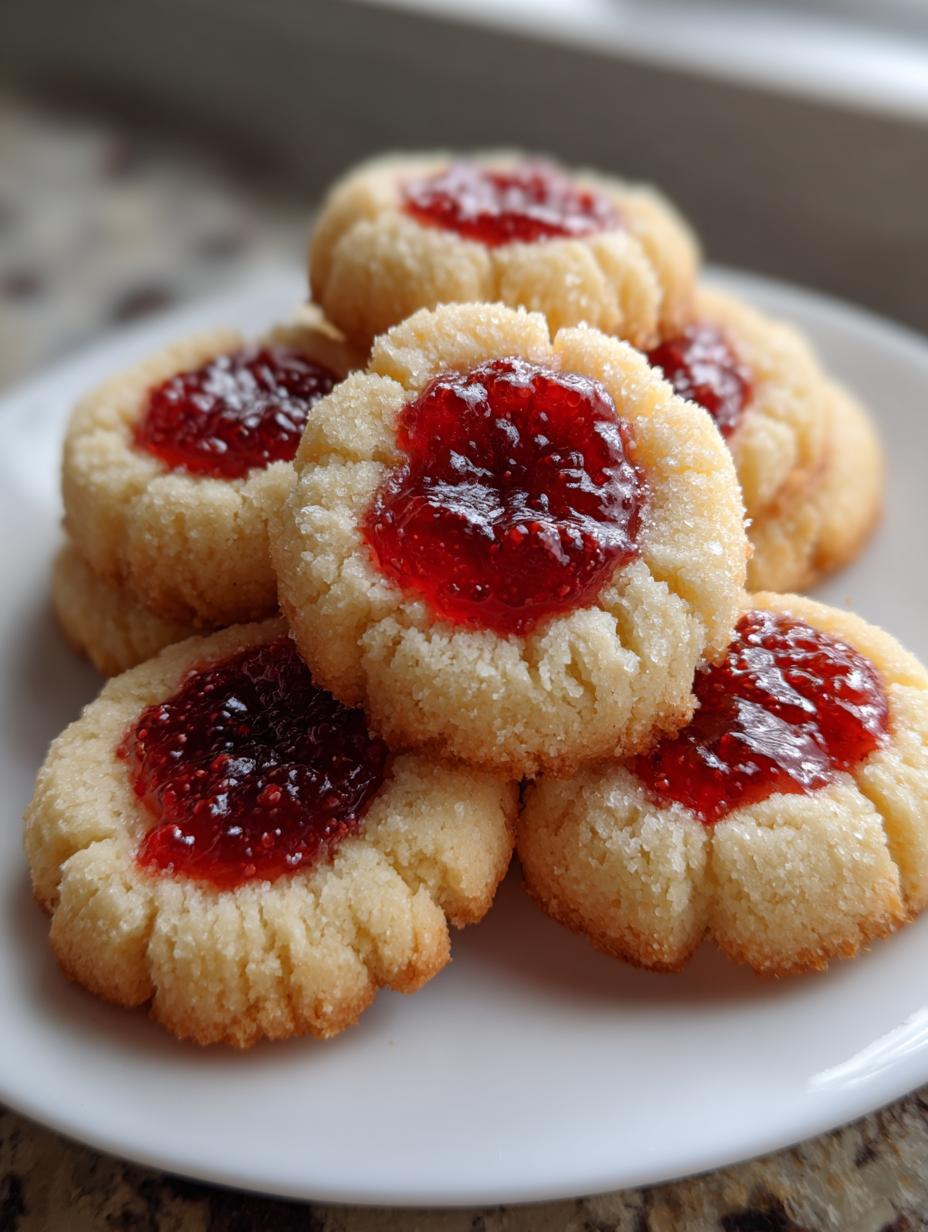 cream cheese raspberry thumbprint cookies