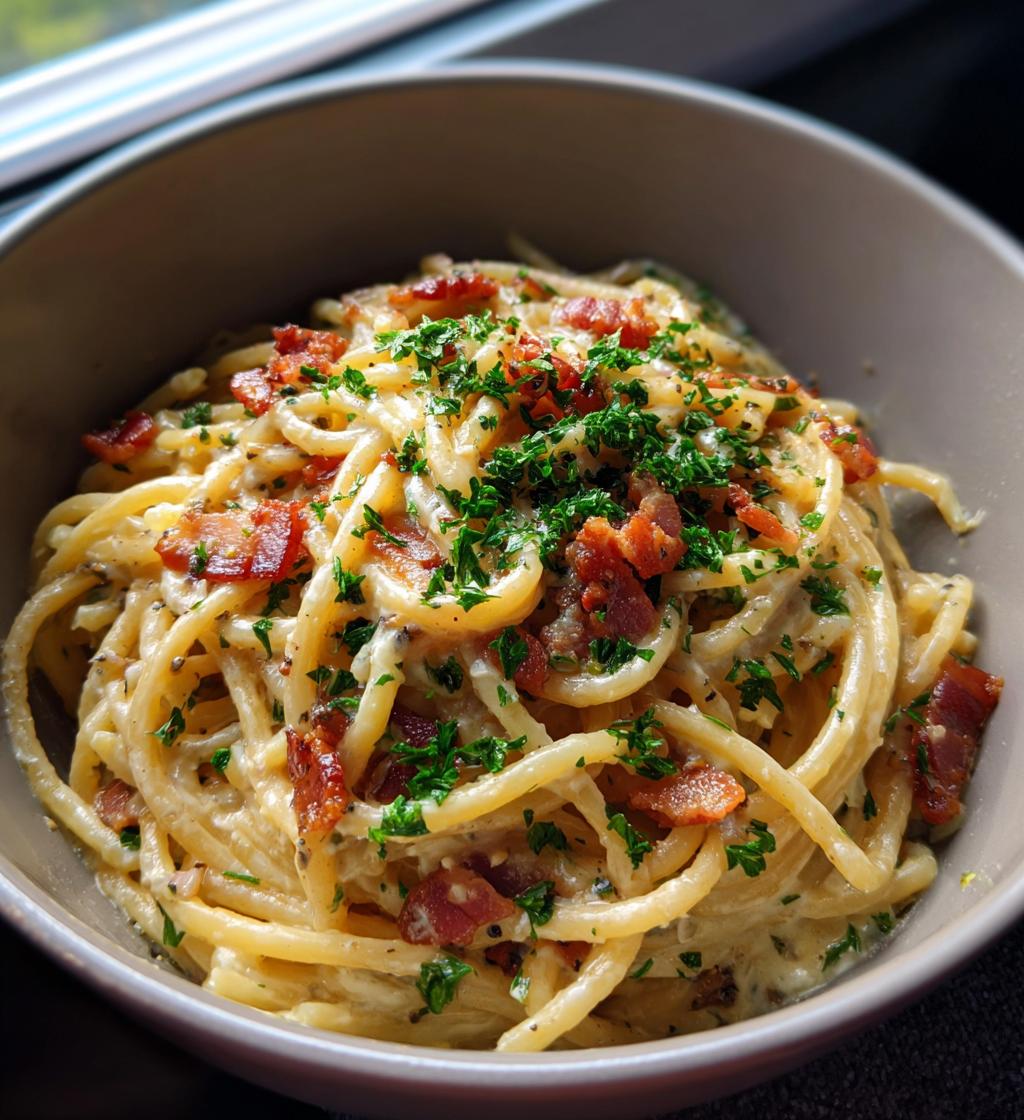 creamy bacon pasta - detail 1