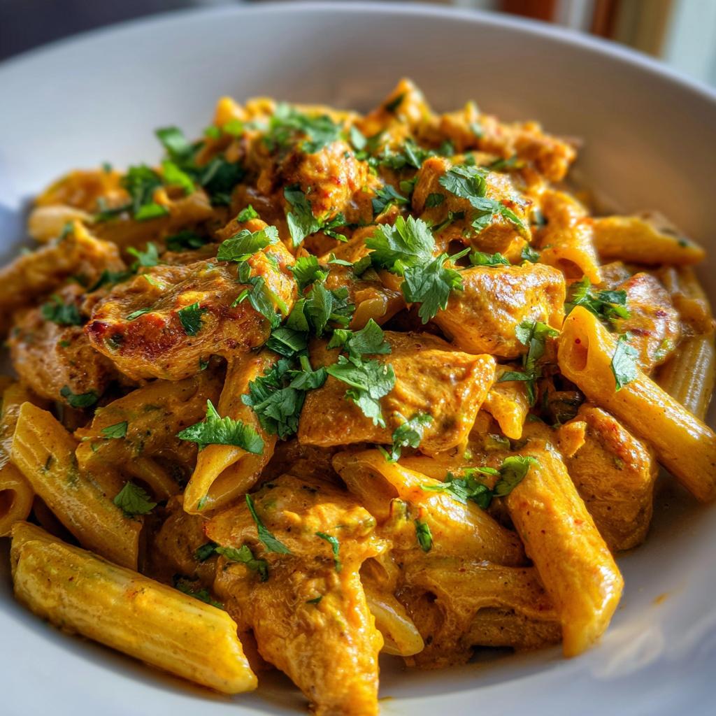 creamy butter chicken pasta - detail 1