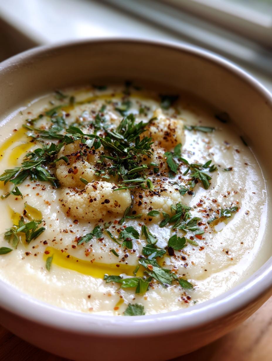 creamy cauliflower soup - detail 1