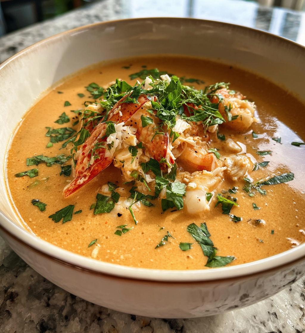 creamy crab and shrimp seafood bisque - detail 1