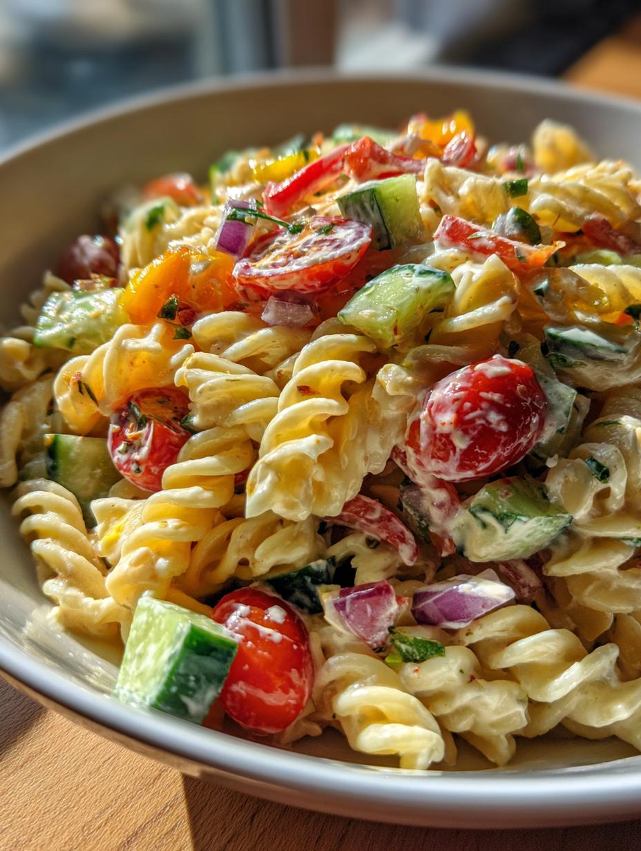 creamy pasta salad - detail 1