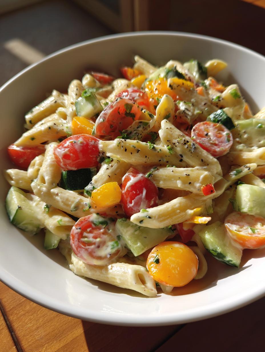 creamy pasta salad - detail 1