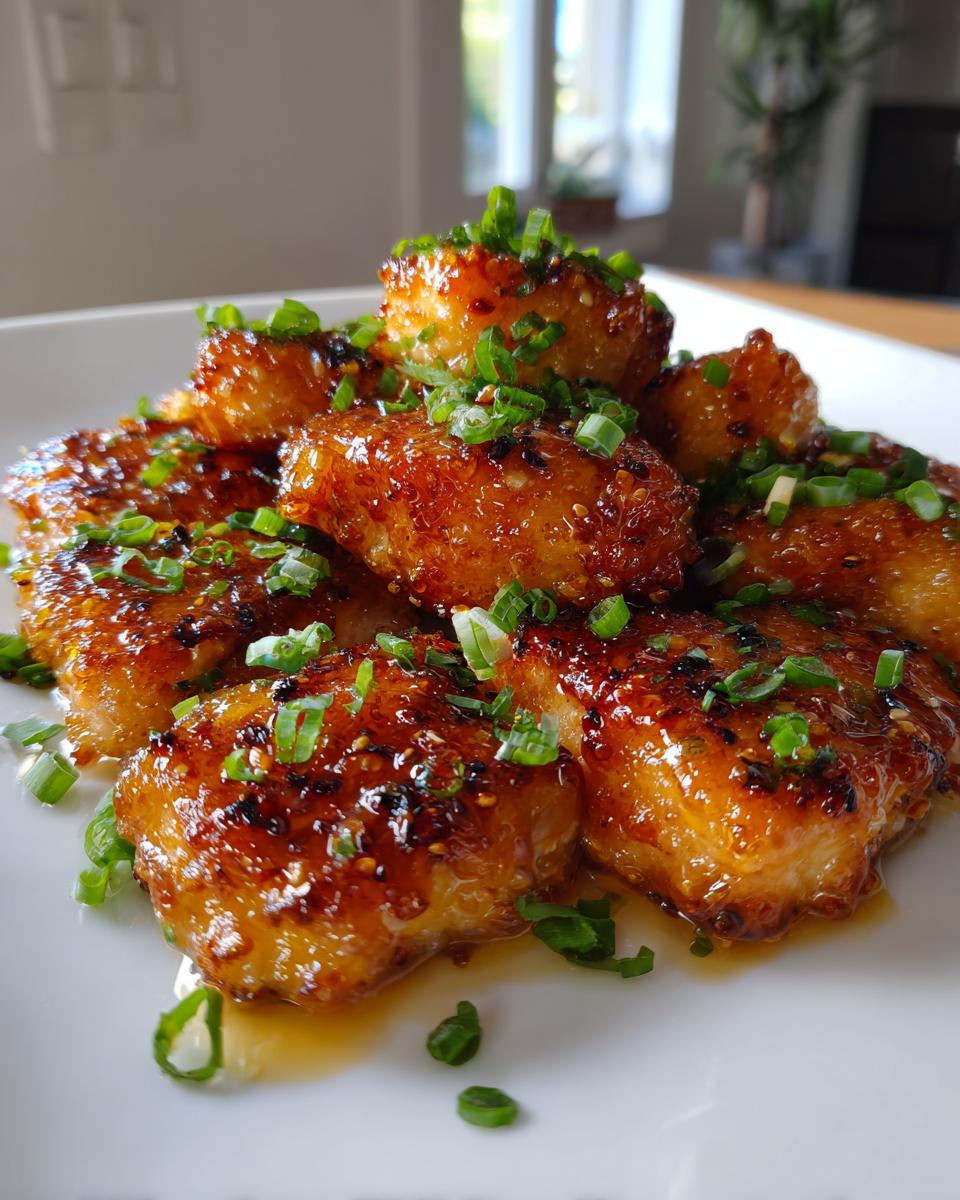 crispy honey garlic salmon bites - detail 1