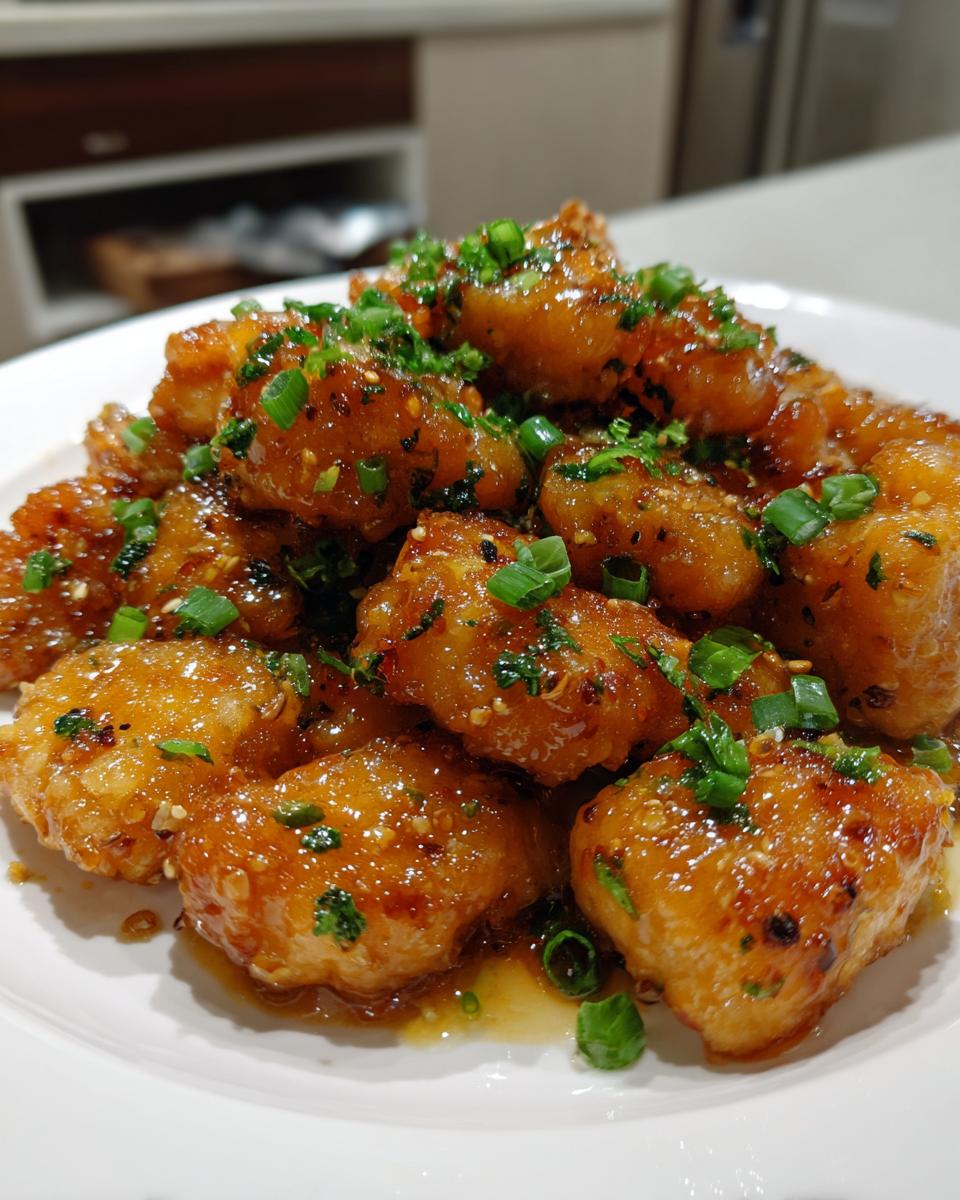 crispy honey garlic salmon bites