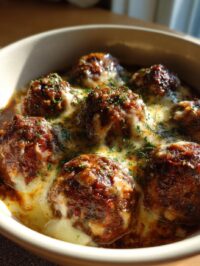 crockpot french onion meatballs
