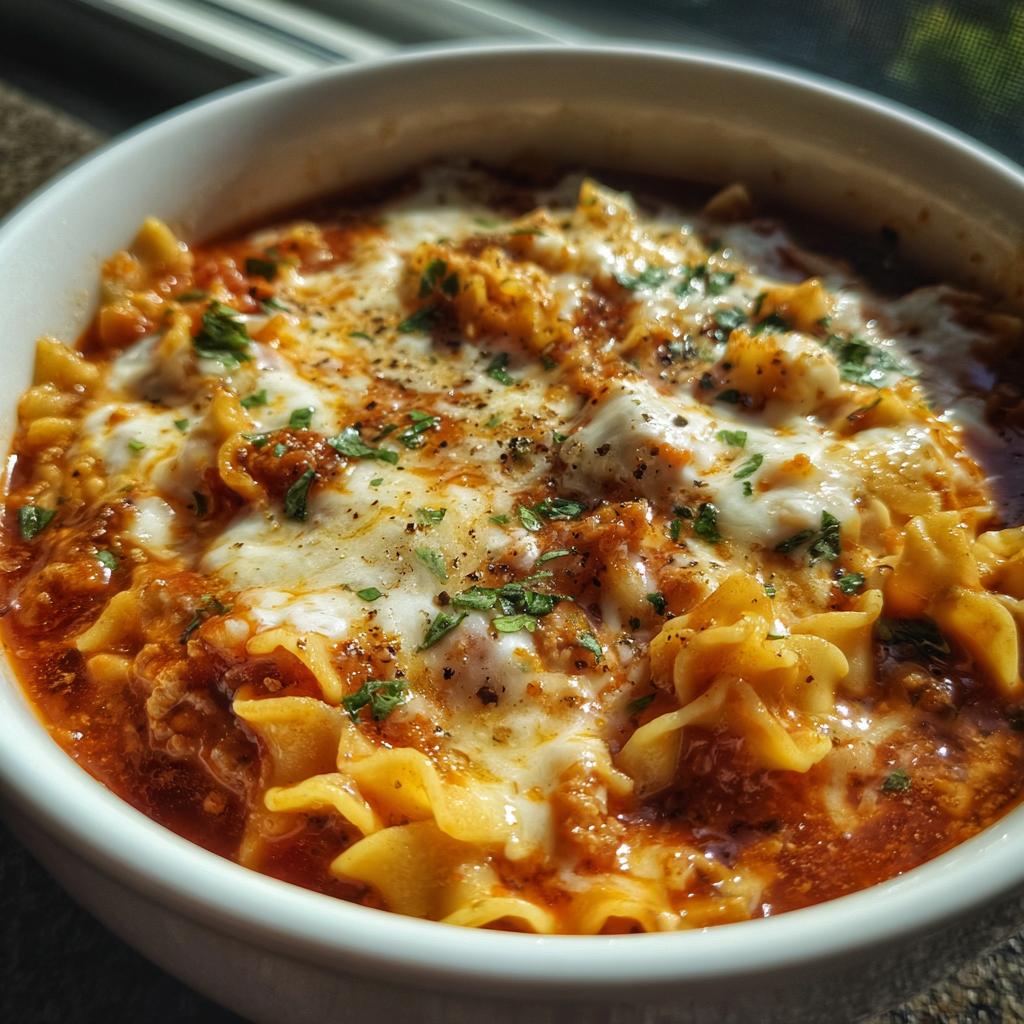 crockpot lasagna soup - detail 1