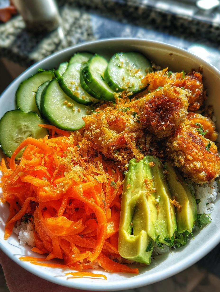 crunch roll sushi bowl - detail 1