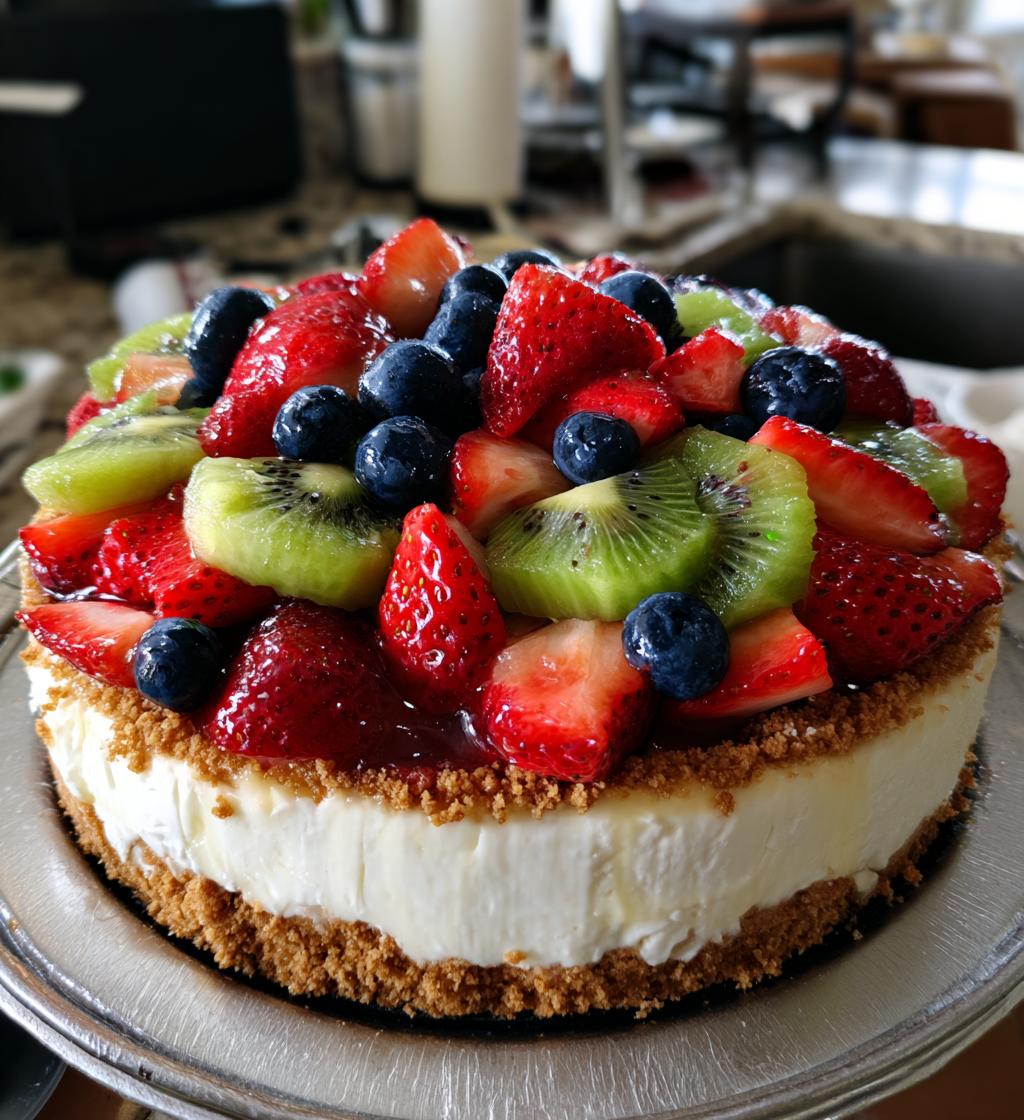 fruit salad cheesecake - detail 1
