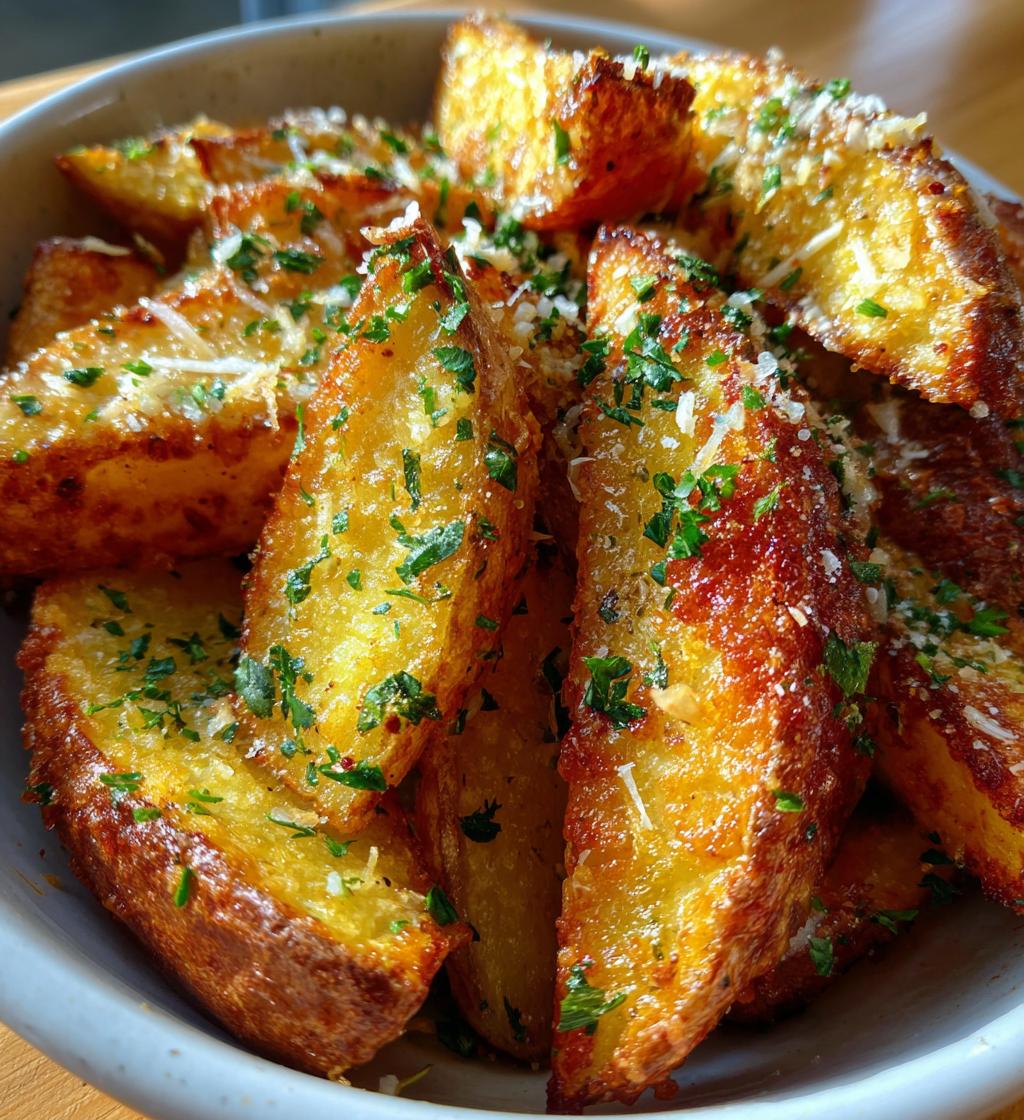 garlic parmesan potato wedges - detail 1