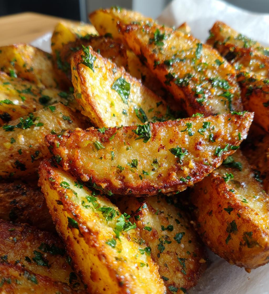 garlic parmesan potato wedges