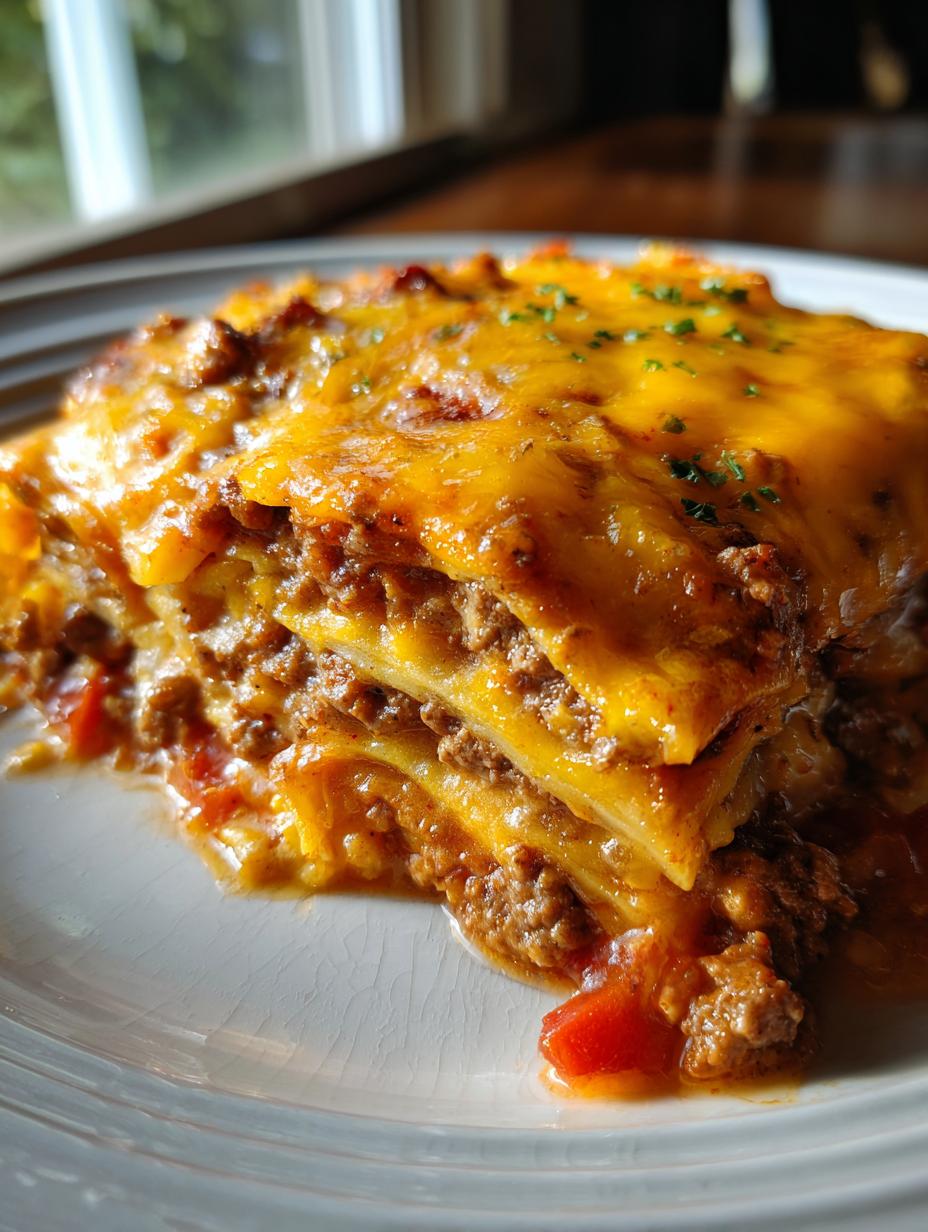ground beef enchilada casserole - detail 1