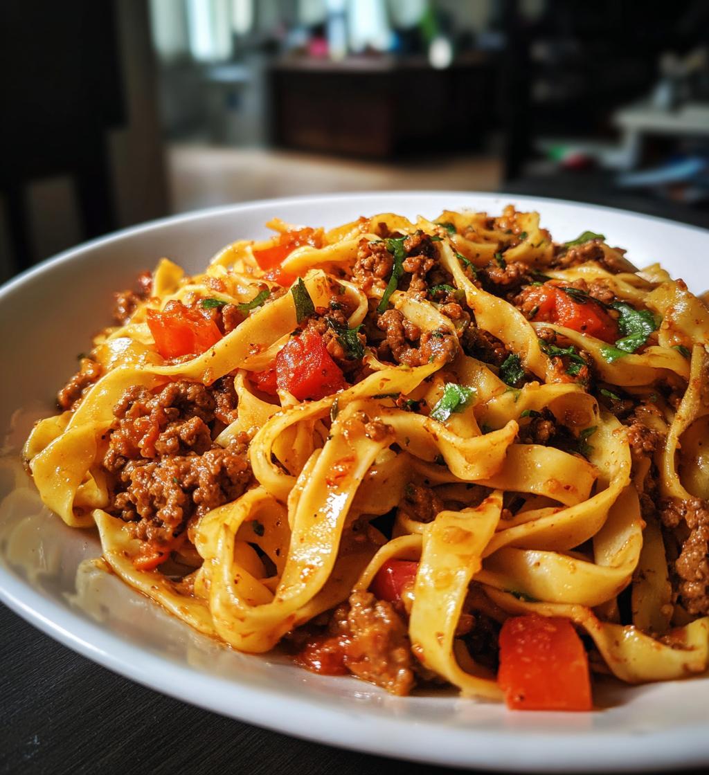 ground beef noodles - detail 1