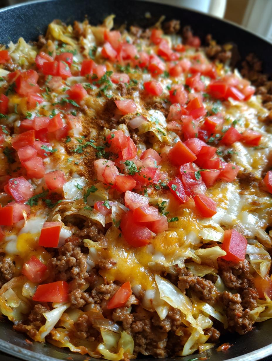 ground beef taco cabbage skillet