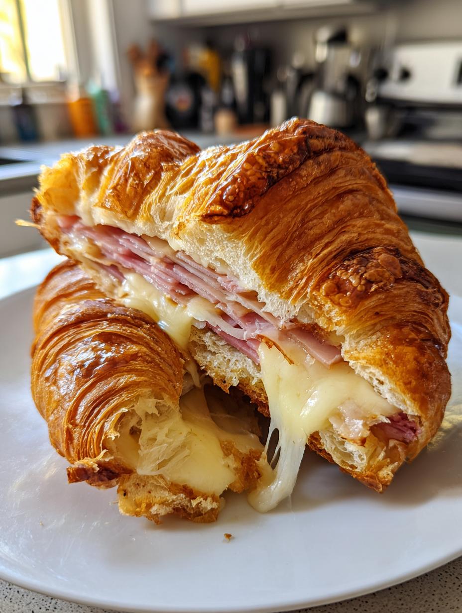ham cheese croissant sandwiches