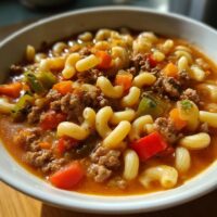 hamburger macaroni soup