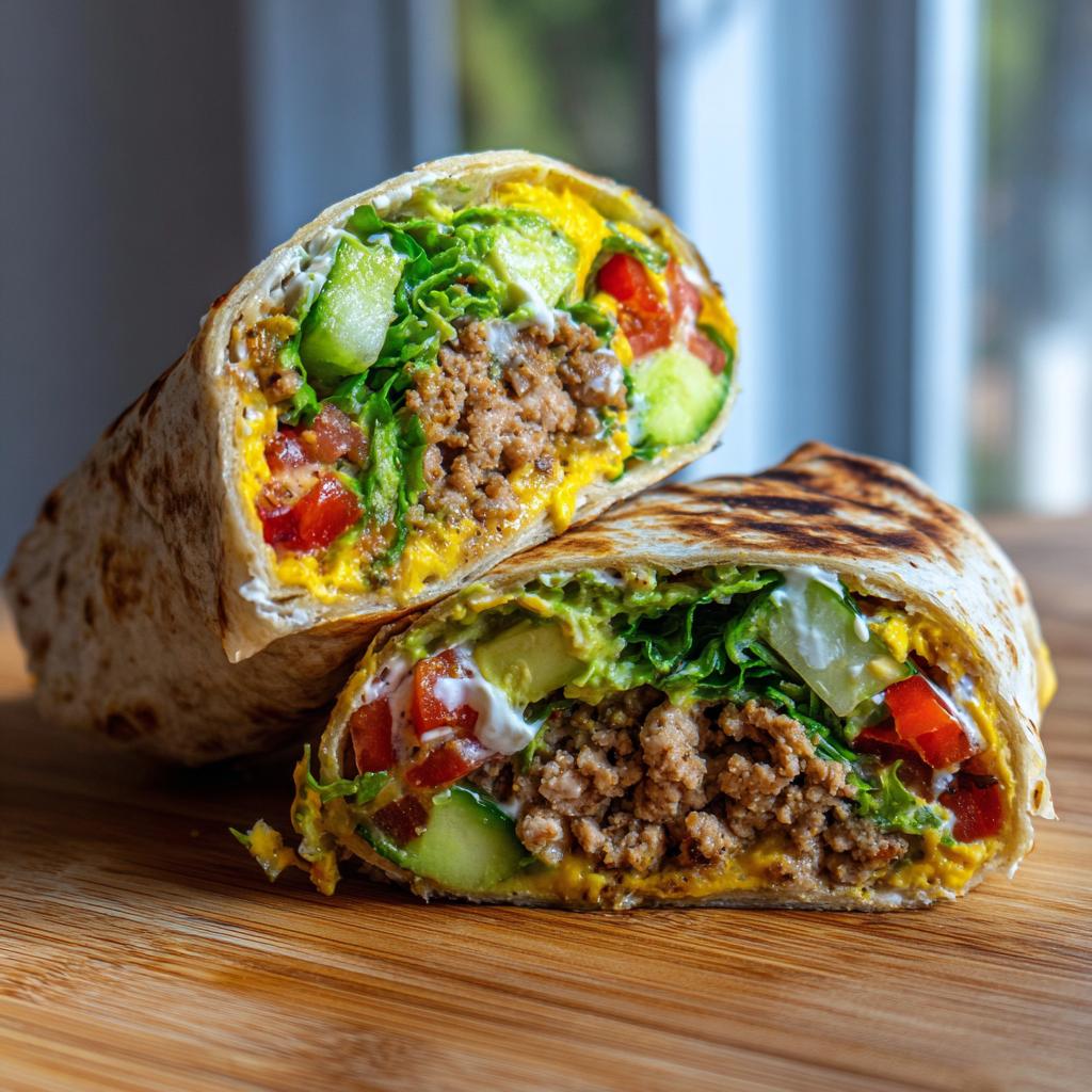 healthy burger wrap - detail 1