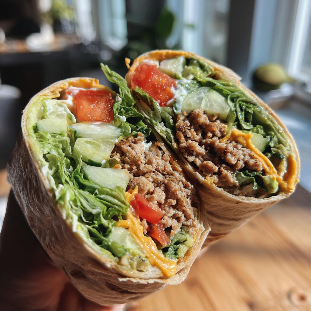 healthy burger wrap
