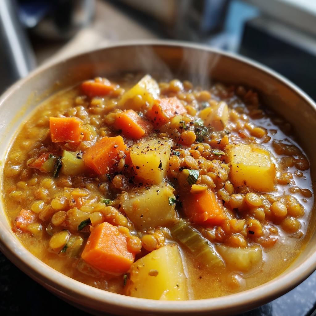 hearty lentil and potato soup