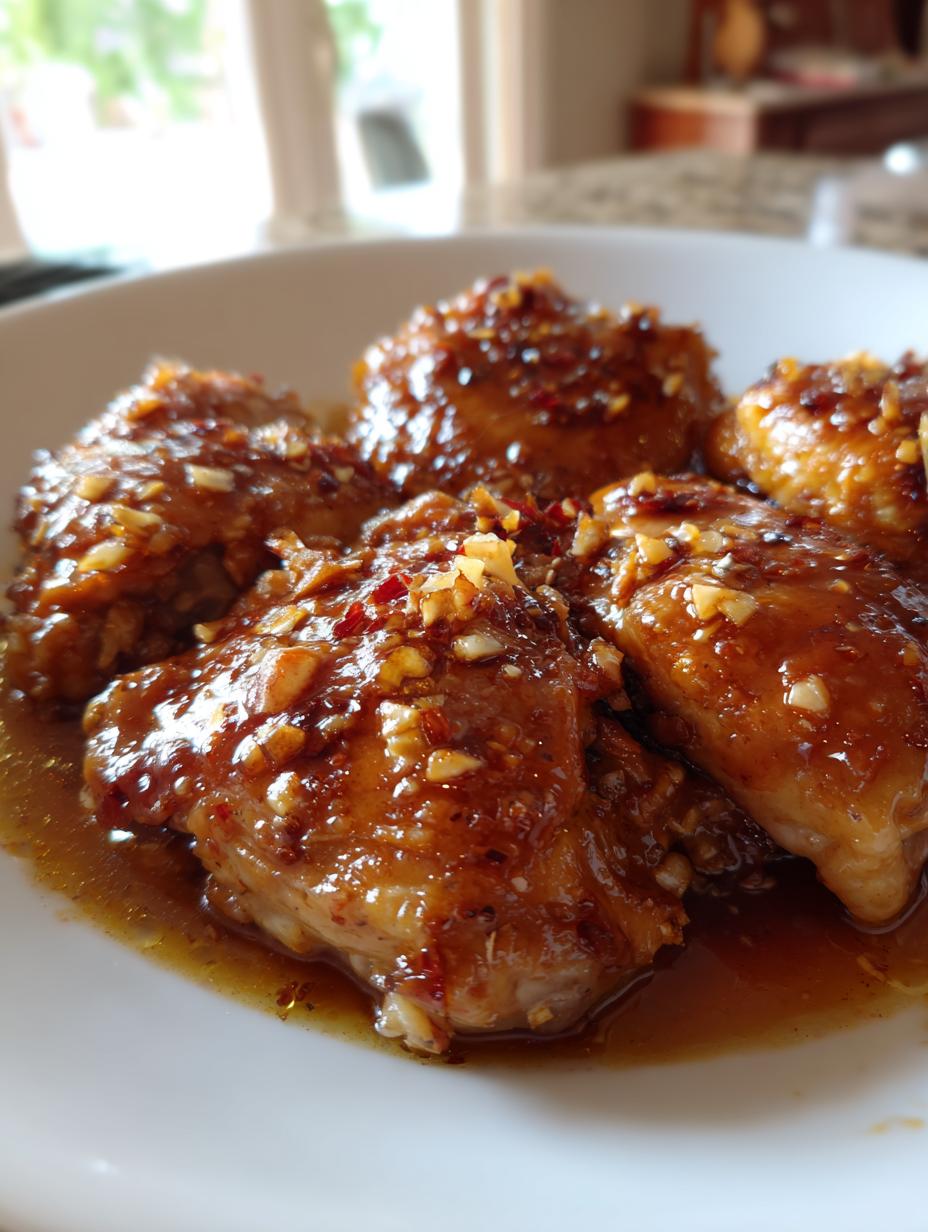 honey garlic chicken thighs in crock pot - detail 1