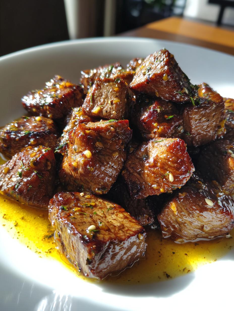honey garlic steak bites - detail 1