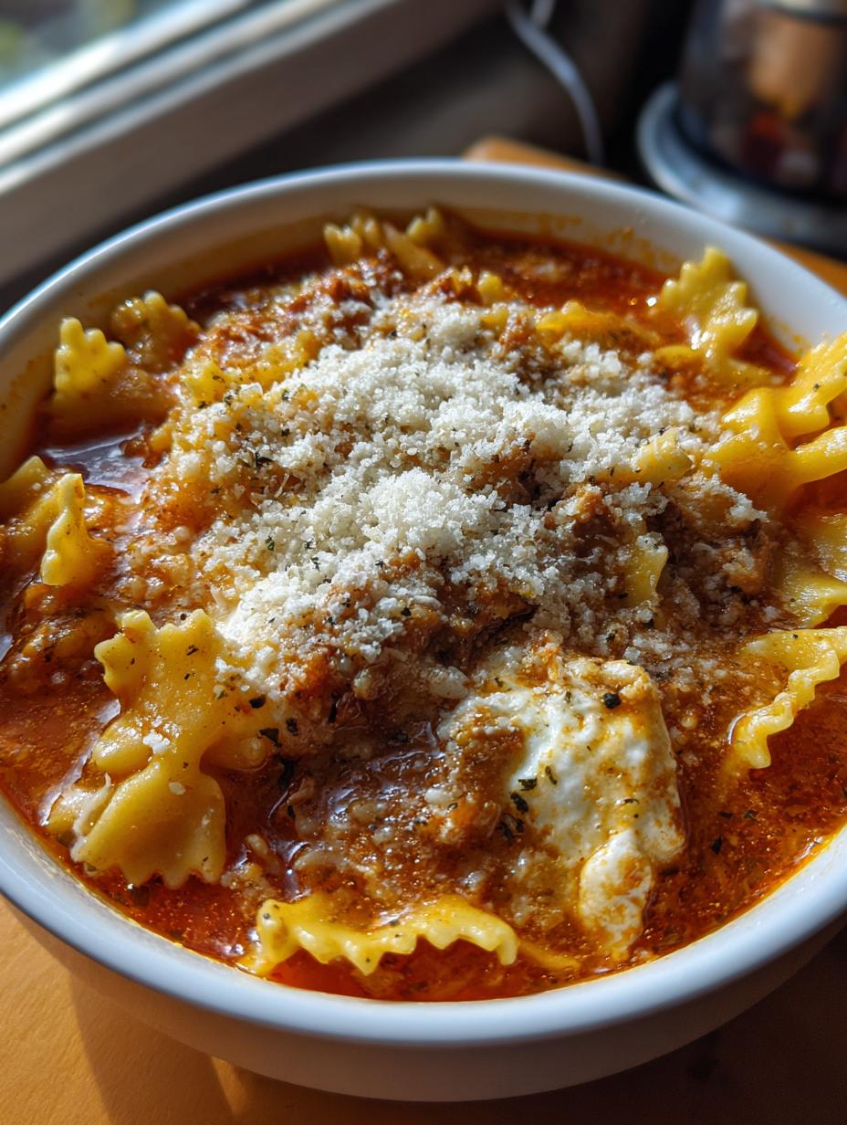 instant pot lasagna soup - detail 1