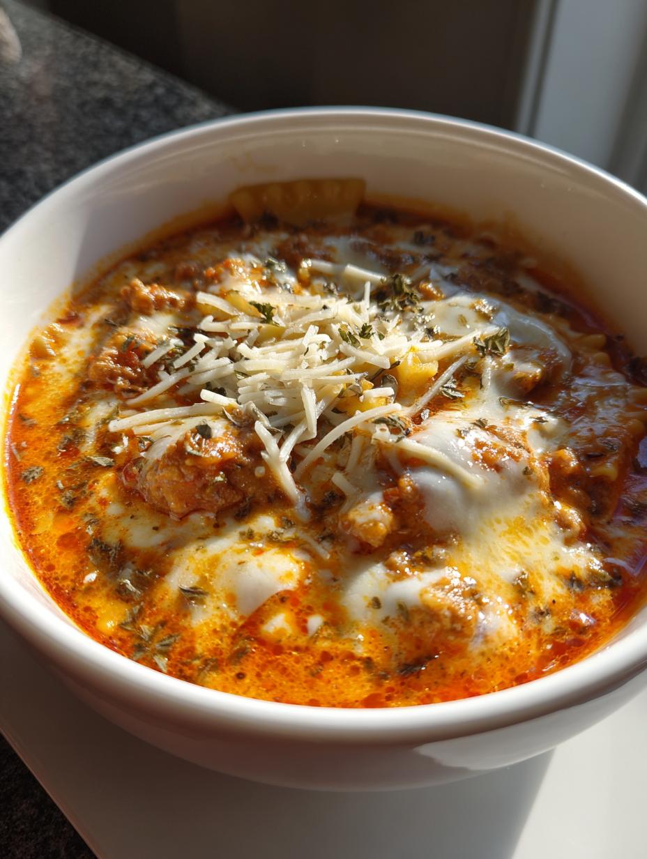instant pot lasagna soup - detail 1