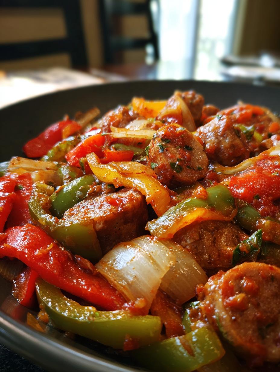 italian sausage and peppers crockpot - detail 1
