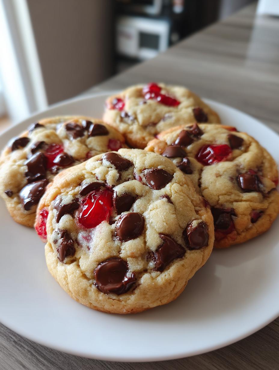 maraschino cherry chocolate chip cookies delight - detail 1