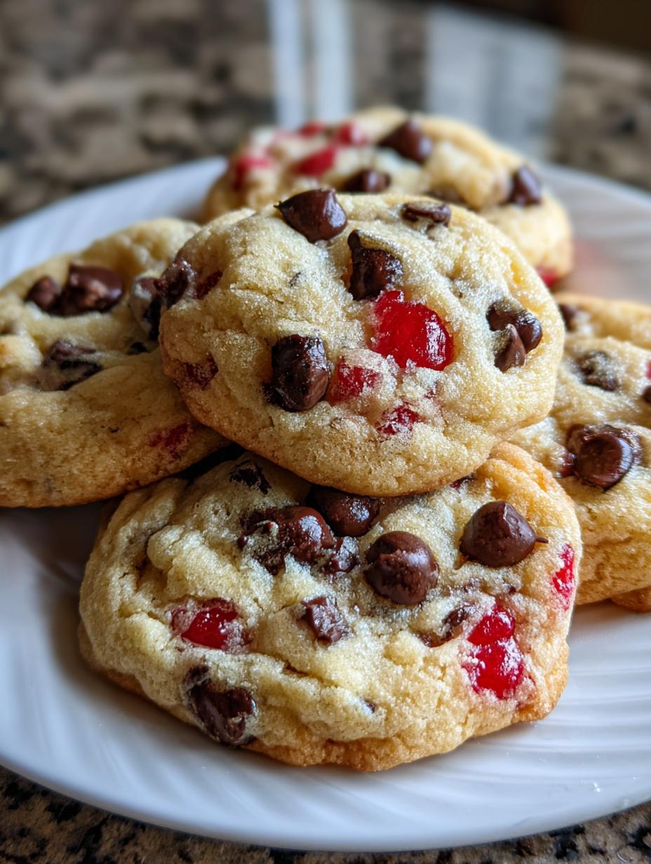 maraschino cherry chocolate chip cookies delight