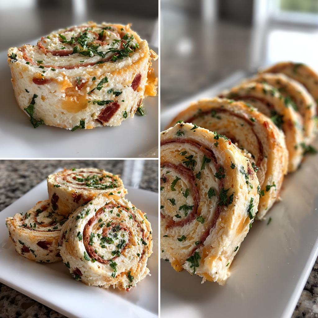 meat and cheese pinwheel appetizers - detail 1
