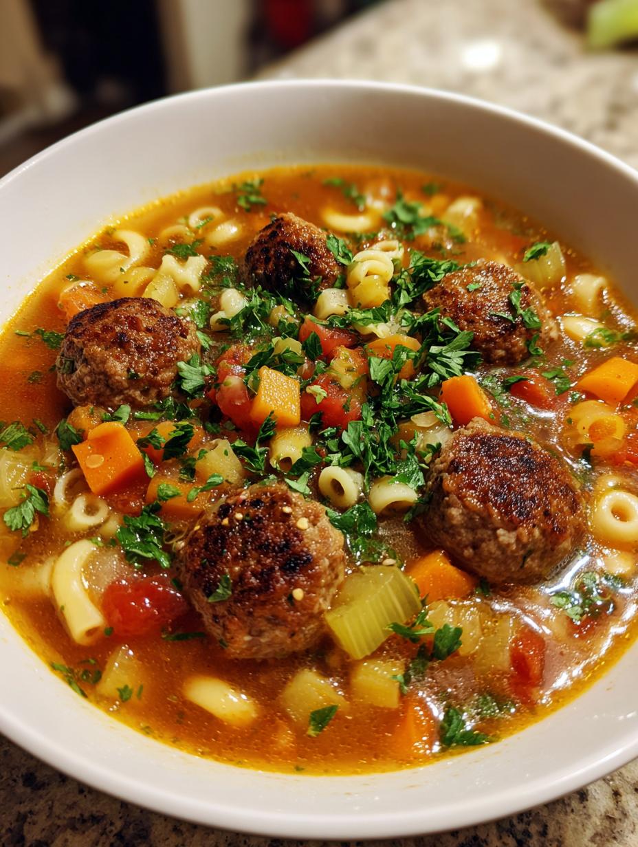 meatball soup - detail 1