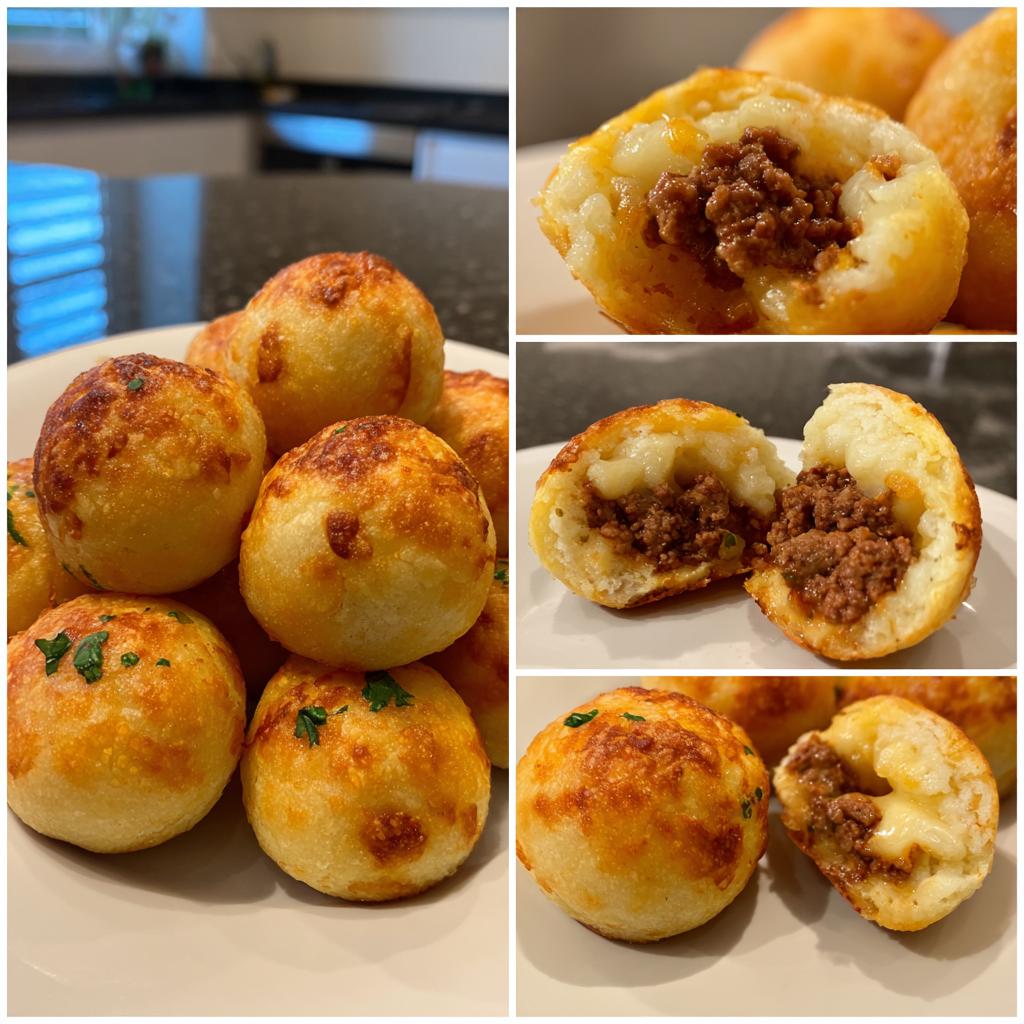 minced beef and cheese pão de queijo stuffing - detail 1
