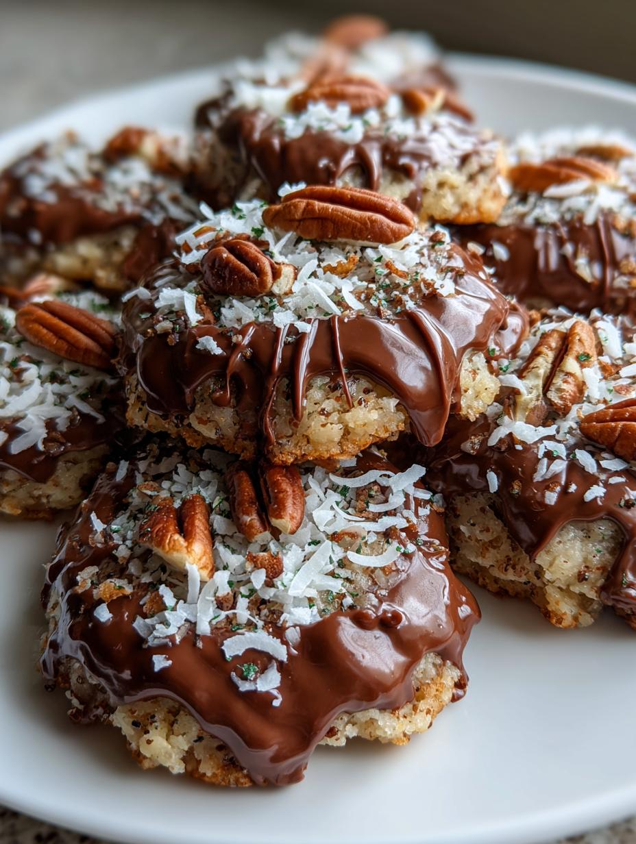 no bake pecan coconut praline cookies