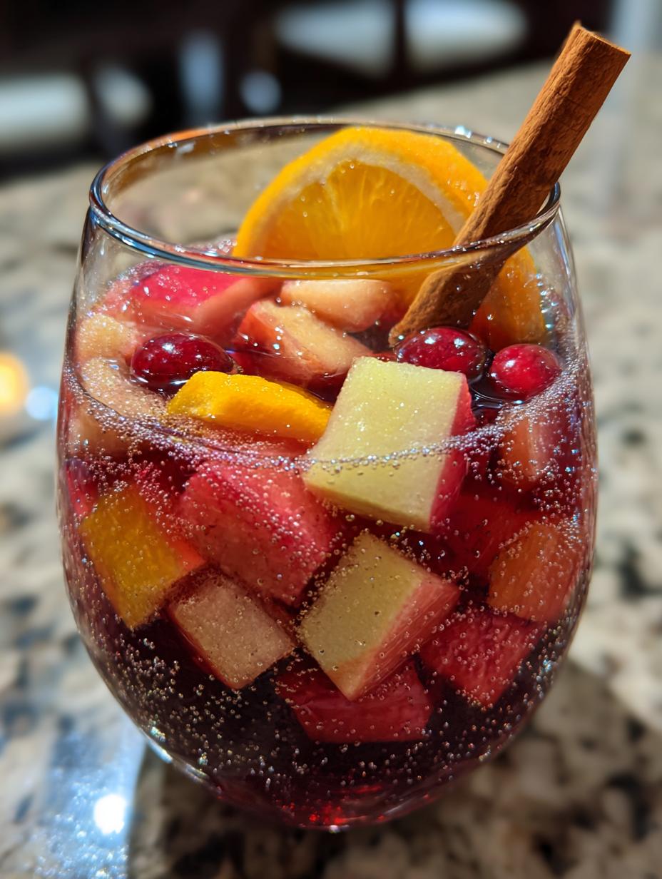 non alcoholic christmas sangria - detail 1