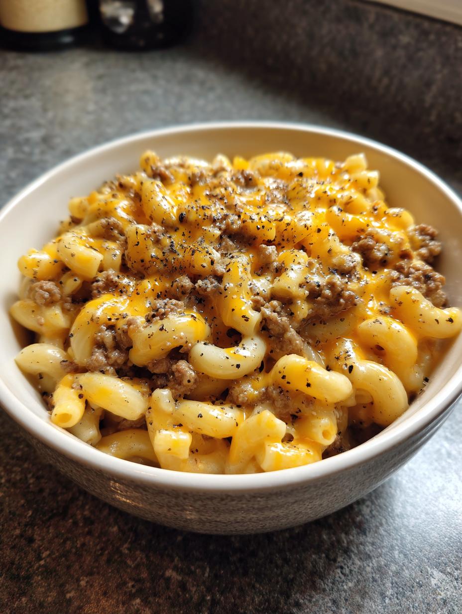 one pot cheeseburger macaroni - detail 1