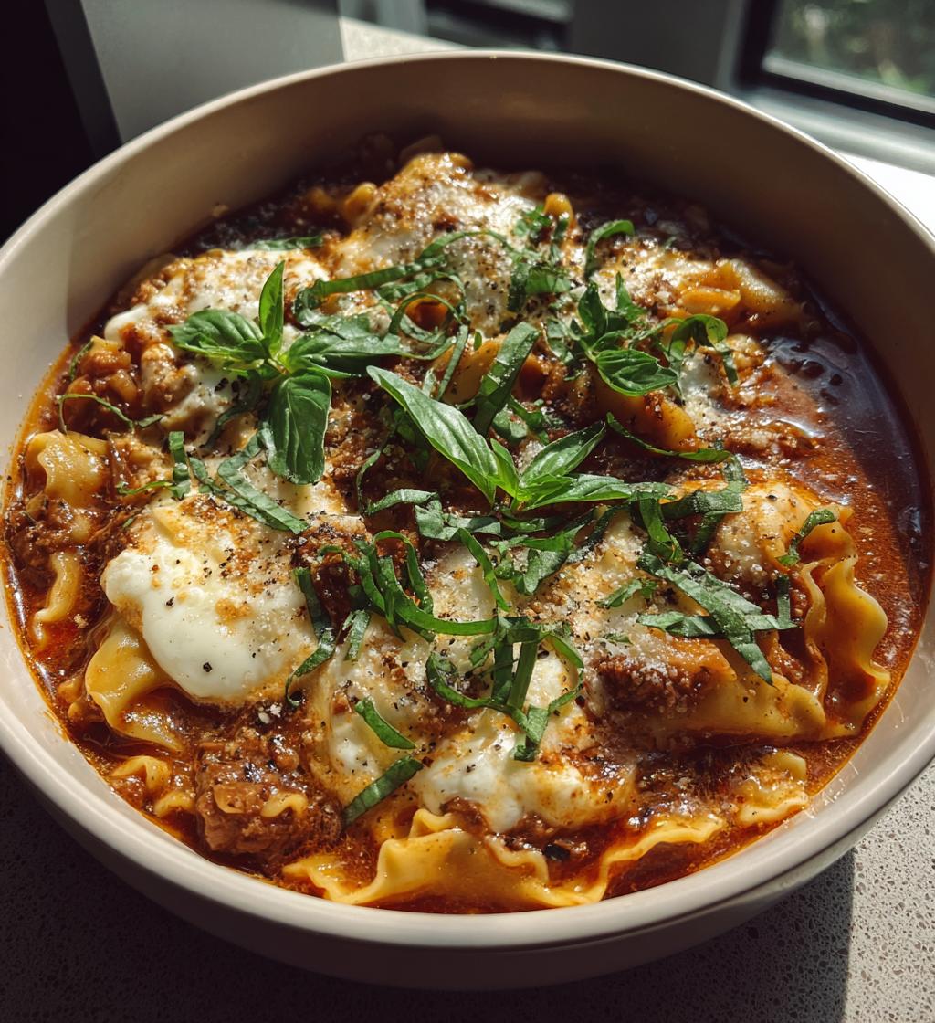 one-pot lasagna soup