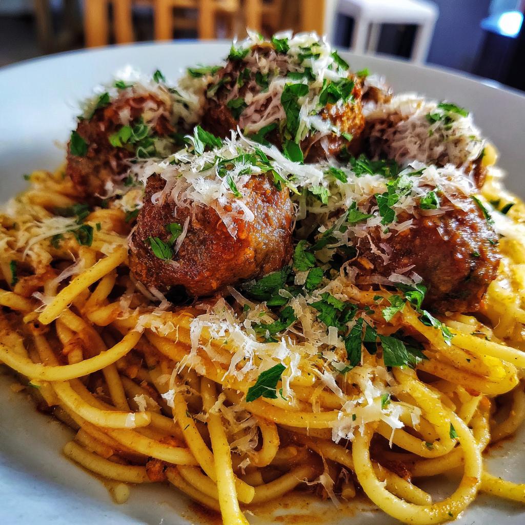 pasta meatballs - detail 1