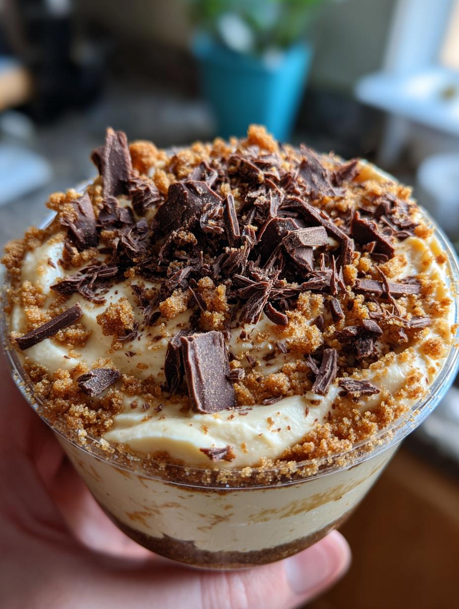 peanut butter cheesecake in a cup - detail 1