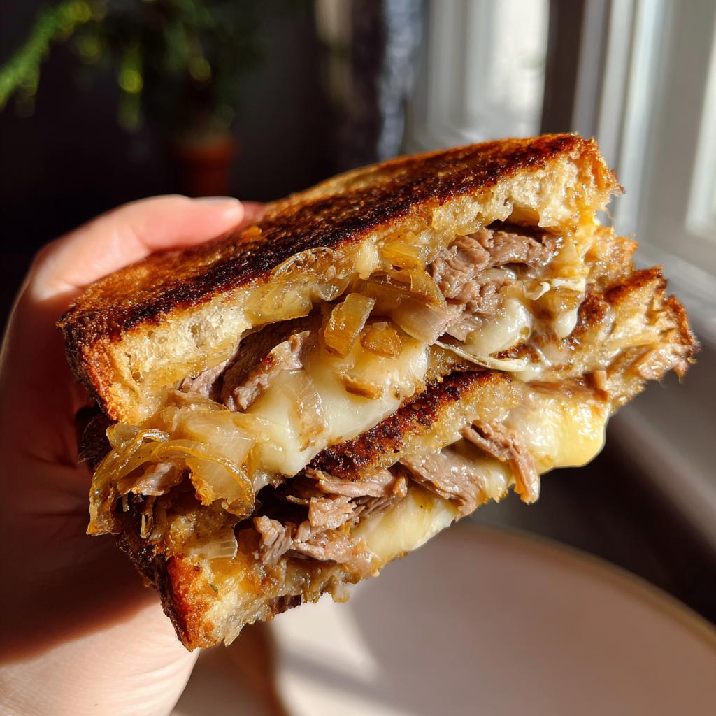 philly grilled cheese sandwich - detail 1