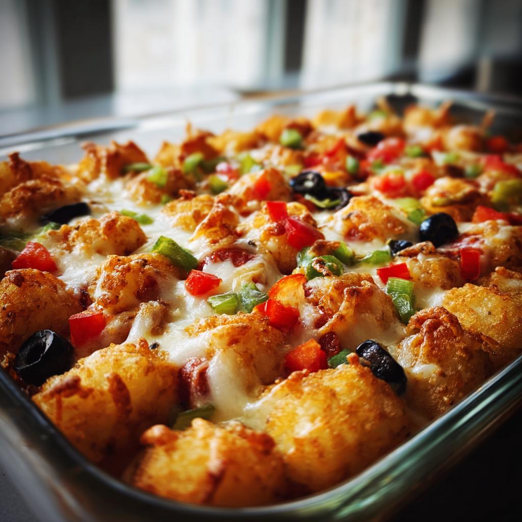 pizza tot casserole - detail 1