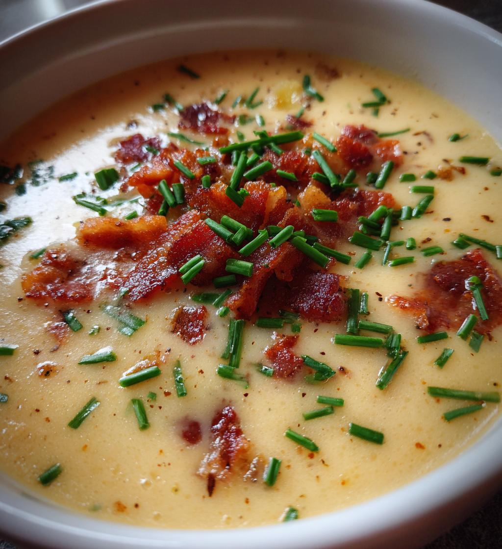potato and bacon soup - detail 1