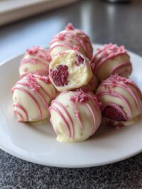 raspberry cheesecake balls