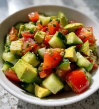 refreshing cucumber tomato avocado salad
