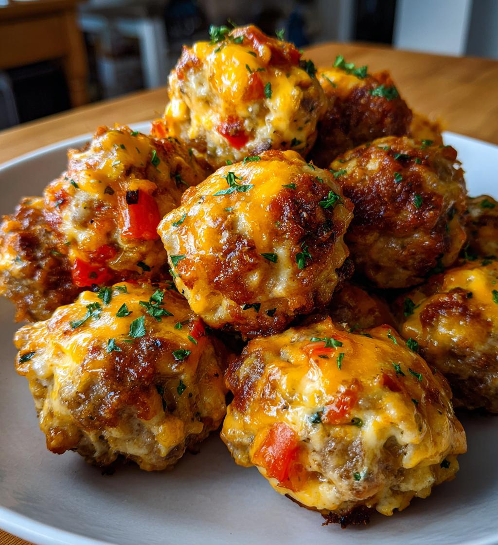rotel cream cheese sausage balls - detail 1