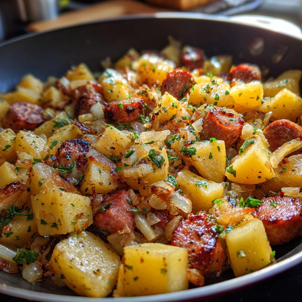 sausage and potato breakfast - detail 1