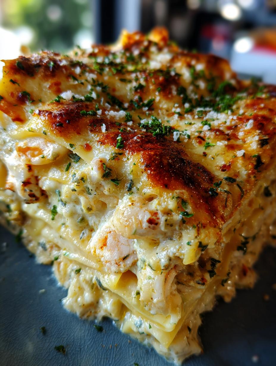 seafood lasagna - detail 1